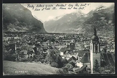 AK Altdorf, Teilansicht mit Kirche