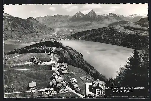 AK Seelisberg, Teilansicht mit Blick gegen Brunnen und die Mythen