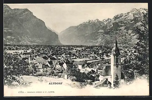 AK Altdorf, Teilansicht mit Kirche