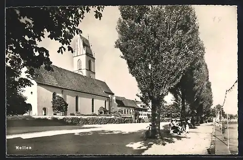 AK Meilen, Strassenpartie mit Kirche