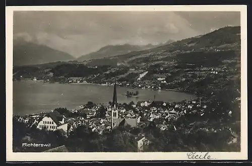 AK Richterswil, Panorama mit Kirche
