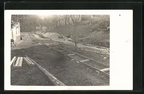 Foto-AK Lausa, Bau von Hochwasser-Schutzbauen 1926 durch die Reichswehr