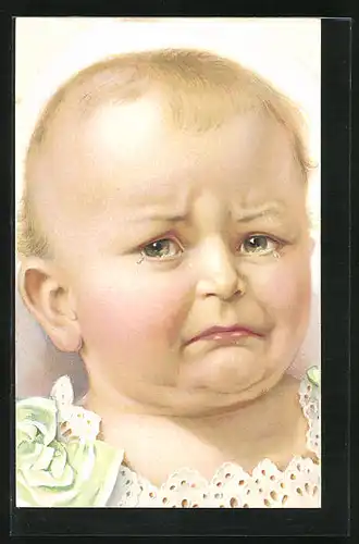 AK Gesicht eines weinenden Kleinkindes