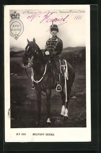 AK 18th Princess of Wales Hussars, Seargeant Review Order, britischer Soldat in Uniform
