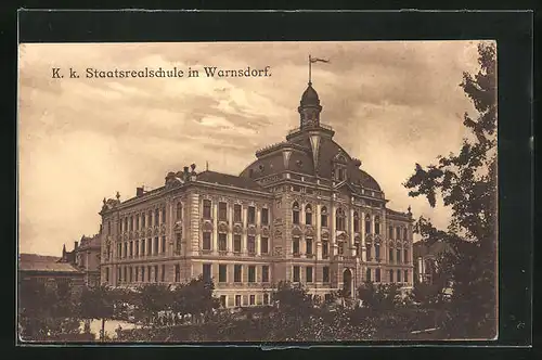 AK Warnsdorf / Varnsdorf, K. k. Staatsrealschule