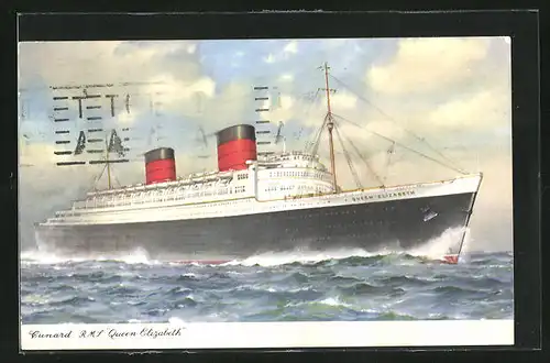 AK Passagierschiff RMS Queen Elizabeth der Cunard Line