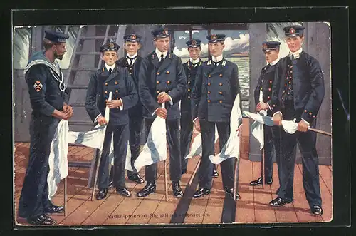 AK Midshipmen at Signalling Instruction, Ausbildung der Mannschaft eines britischen Kriegsschiffes