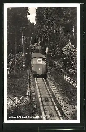 AK Wildbad / Württbg. Schwarzwald, Bergbahn bei der Auffahrt