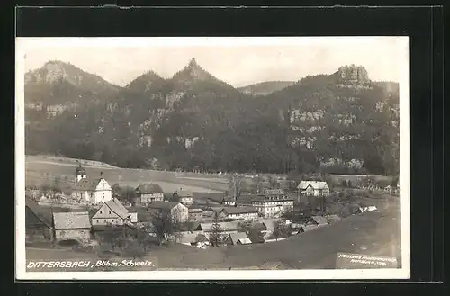 AK Dittersbach / Jetrichovice, Ort zu Fusse der Berge