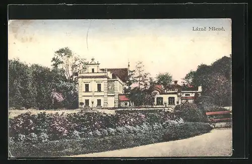 AK Lázne Msené, Villa mit Gärten