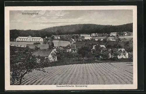 AK Kreuzweg, Panorama mit Erholungsheim