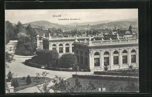 AK Bilin / Bilina, Versandhaus Sauerbrunn