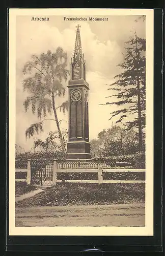 AK Arbesau, Preussisches Monument, Kriegerehrenmal