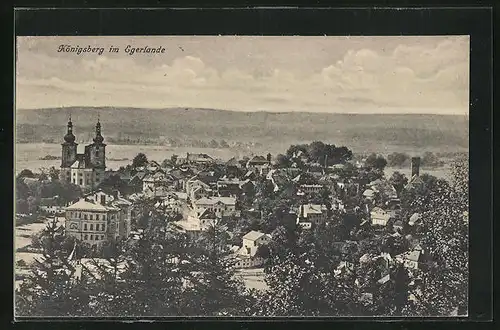 AK Königsberg a. E., Ortsansicht mit Kirche