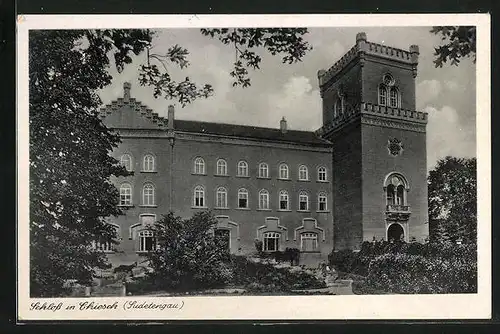 AK Chiesch / Sudetengau, Blick aufs Schloss