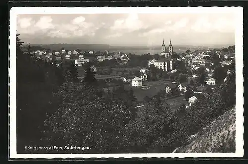 AK Königsberg a. Eger, Totalansicht mit Kirche