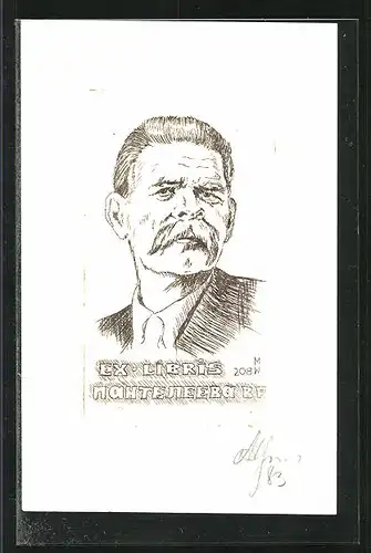 Exlibris Pantelejev, Portrait Maxim Gorki