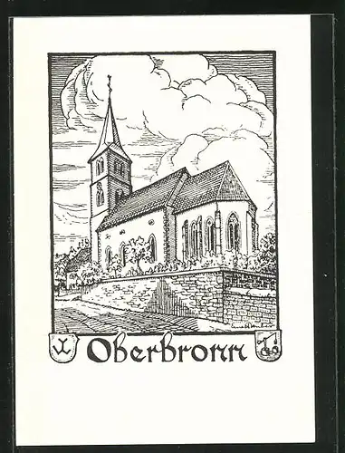Exlibris Oberbronn, Kirche und Wappen