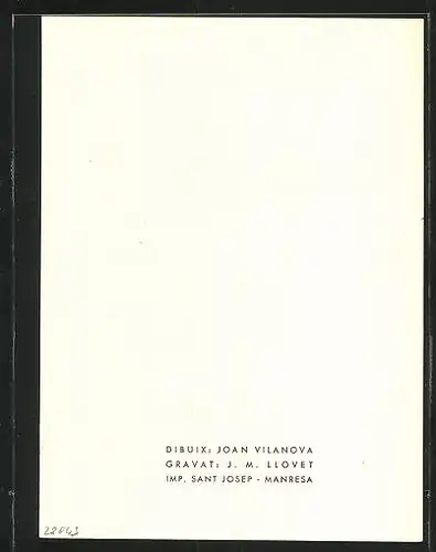 Exlibris von Joan Vilanova für 1. Exposicion De Coleccionistas Manresanos 1949, Wappen