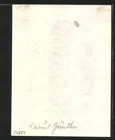 Exlibris von R. Günther für Eduard Dillmann, Wappen mit Adler und Ritterhelm