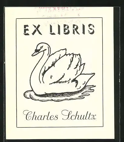 Exlibris Charles Schultz, Schwan - Vogel