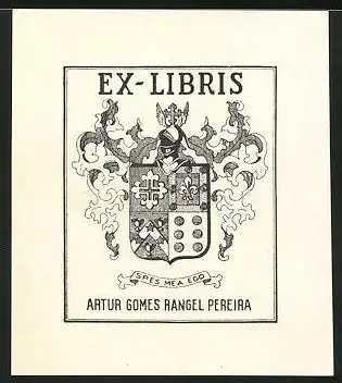 Exlibris Artur Gomes Rangel Pereira, Wappen mit Ritterhelm
