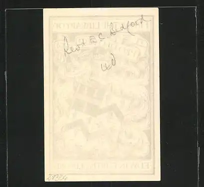 Exlibris Edwin Curtis Bedford, Wappen mit Ritterhelm
