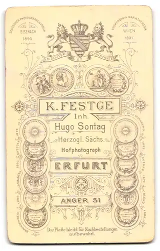 Fotografie K. Festge, Erfurt, Portrait Herr mit Vollbart und Brille