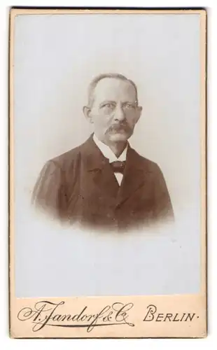 Fotografie A. Jandorf & Co., Berlin, Portrait betagter Herr mit Schnurrbart