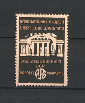 Reklamemarke Leipzig, Internationale Baufachj-Ausstellung 1913, Ausstellungshaus