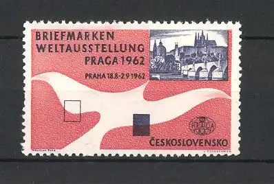 Reklamemarke Praga, Briefmarken-Weltausstellung 1962, Stadtansicht