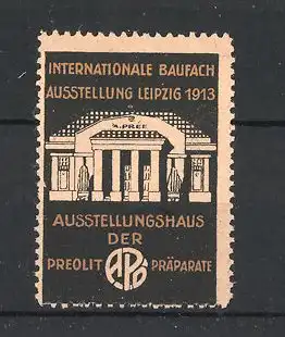 Reklamemarke Leipzig, Internationale Baufach-Ausstellung 1913, Ausstellungshaus