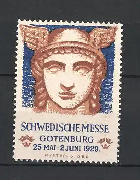 Reklamemarke Gotenburg, Schwedische Messe 1929, Hermes