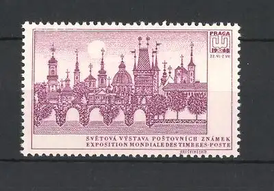 Reklamemarke Praga, Exposition Mondiale des Timbres Poste 1968, Stadtansicht