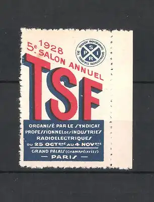 Reklamemarke Paris, 5. Salon Annuel TSF 1928, Messelogo