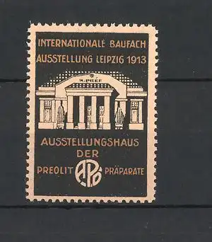 Reklamemarke Leipzig, Internationale Baufach-Ausstellung 1913, Ausstellungshaus