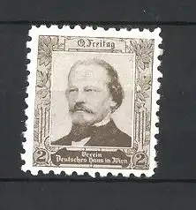 Reklamemarke Schirftsteller Gustav Freytag im Portrait