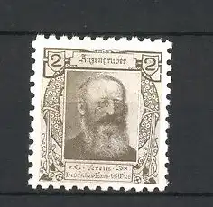 Reklamemarke Schriftsteller Ludwig Anzengruber im Portrait