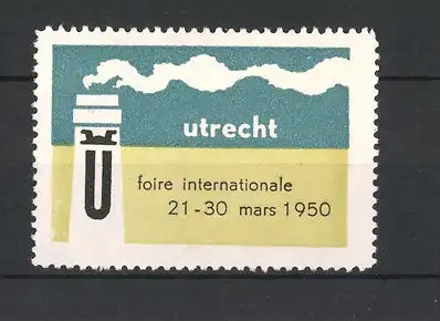 Reklamemarke Utrecht, Foire Internationale 1950, Messelogo Schornstein
