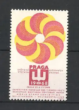 Reklamemarke Praga, Exposition Mondiale des Timbres-Poste 1968, Messelogo Blume