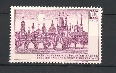 Reklamemarke Praga, Exposition Mondiale des Timbres Poste 1968, Stadtansicht