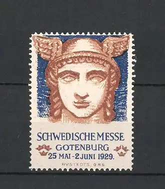 Reklamemarke Gotenburg, Schwedische Messe 1929, Hermes