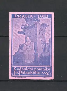 Reklamemarke Praha, Kodhaleni pomniku Fr. Palackého 1912, Denkmal