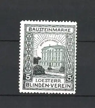 Reklamemarke 1. Österreichischer Blindenverein, Gebäudeansicht