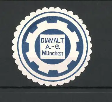 Reklamemarke München, Diamalt AG, Backtriebmittel-Fabrikation, Frmenlogo