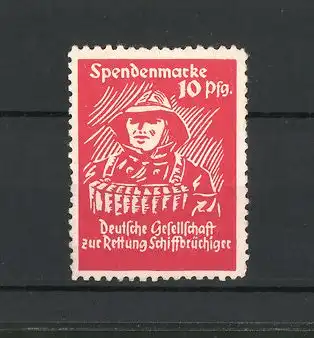 Reklamemarke Deutsche Gesellschaft zur Rettung Schiffbrüchiger, Spendenmarke Seemann