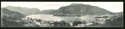 Klapp-AK Como, Panoramablick auf Stadt und See
