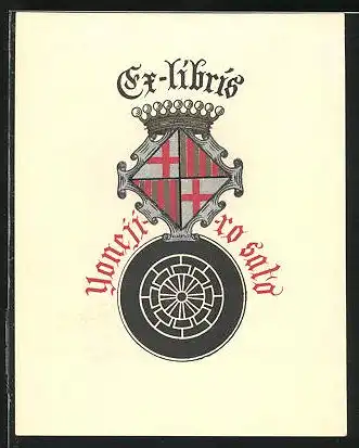 Exlibris Yonejiro Sato, Wappen mit Krone