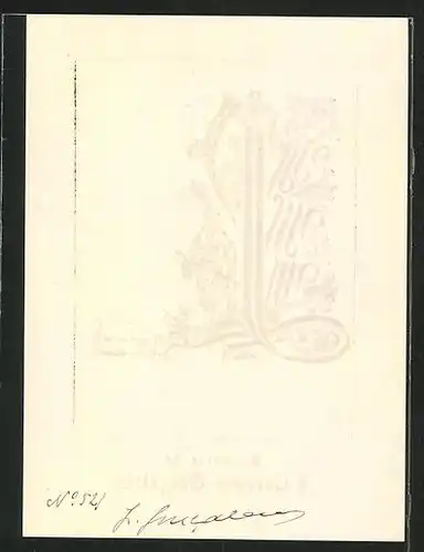 Exlibris J. Cardoso Goncalves, Ritter nebst Initialen