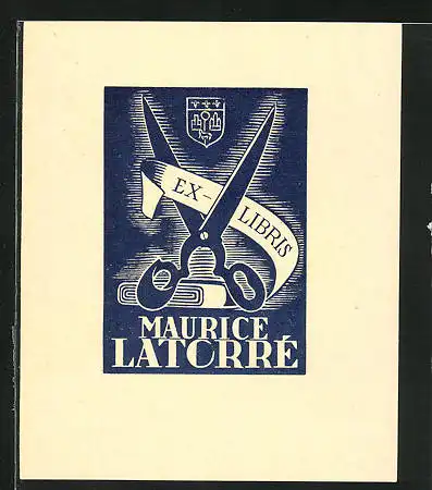 Exlibris Maurice Latorre, Schere trennt Banner